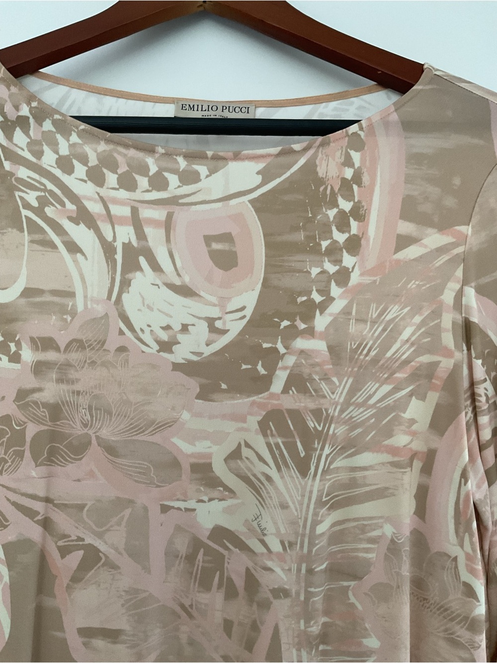 EMILIO PUCCI TOP FLORAL PRINT JERSEY LONG SLEEVES sz IT 42 US 6 - Picture 2 of 6